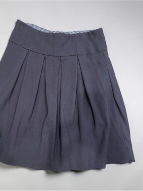Emporio Armani Dark Grey Pleated Wool Skirt